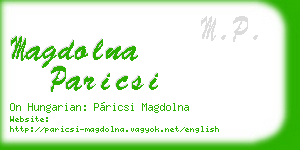 magdolna paricsi business card